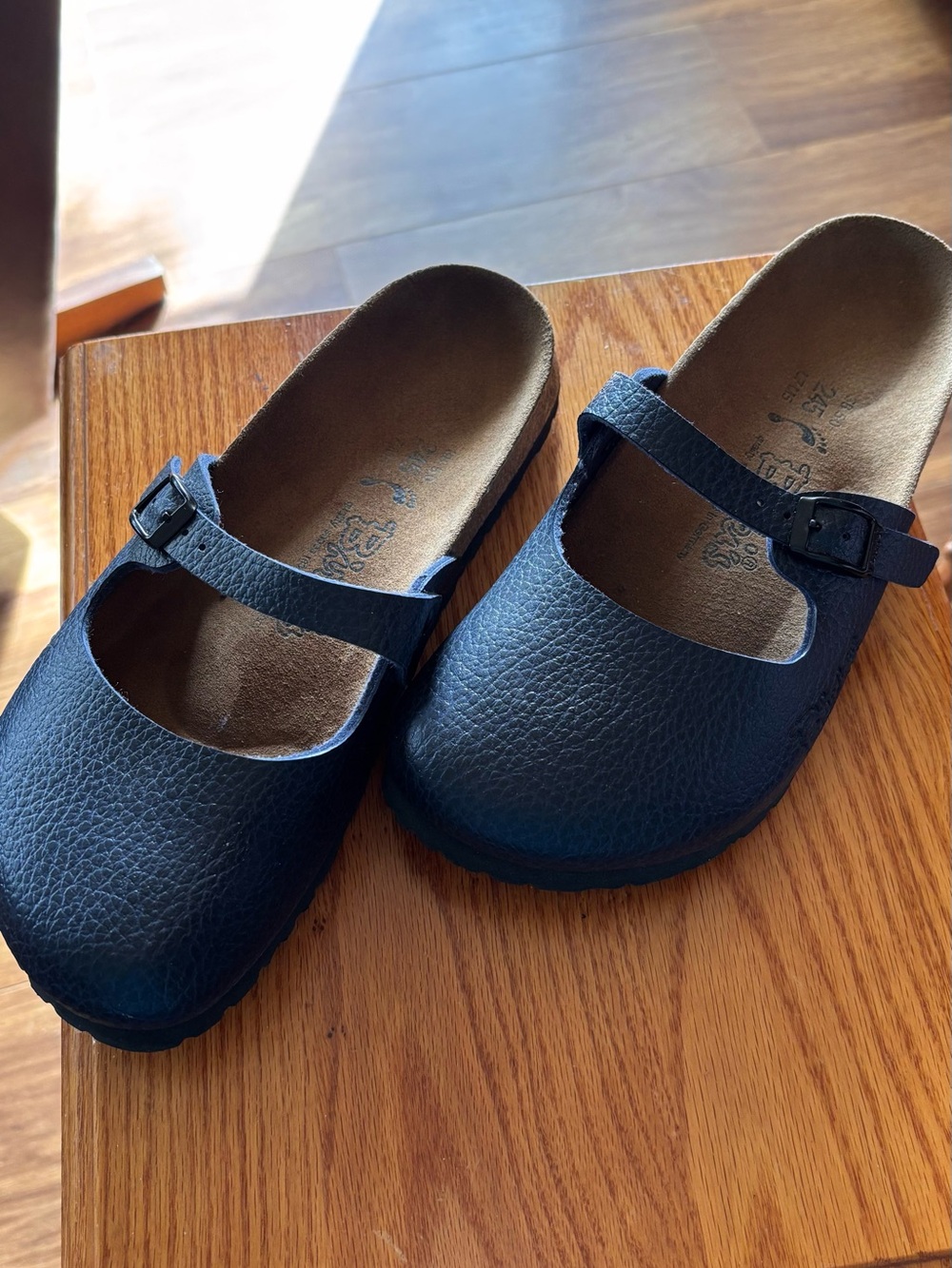 Birkenstock Birkies Mary Jane clog/sandals ,Euro size 38 ,navy blue